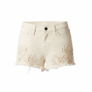 Daytrip Capricorn High Rise Cream Embroidered Shorts size 28
